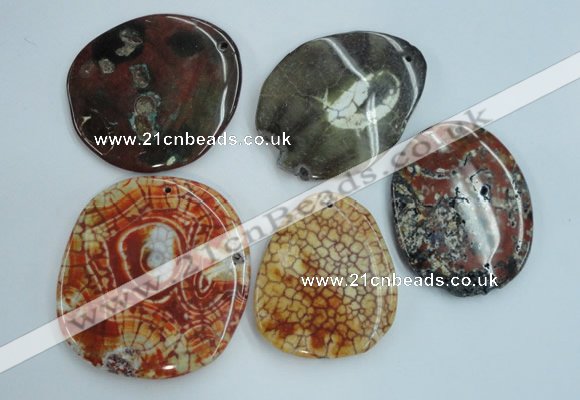 NGP1278 45*55mm - 60*70mm freeform agate gemstone pendants wholesale