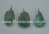 NGP1293 18*30mm – 25*35mm nuggets green fluorite pendants