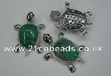 NGP1297 43*60mm tortoise agate pendants with crystal pave alloy settings