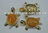 NGP1304 43*60mm tortoise agate pendants with crystal pave alloy settings