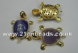 NGP1305 43*60mm tortoise agate pendants with crystal pave alloy settings