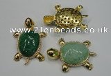 NGP1306 43*60mm tortoise agate pendants with crystal pave alloy settings