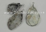 NGP1314 30*40mm - 40*60mm freeform agate pendants with brass setting