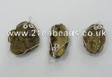 NGP1320 30*40mm - 45*55mm freeform agate pendants with brass setting