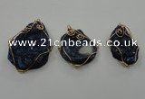 NGP1322 30*40mm - 45*60mm freeform agate pendants with brass setting