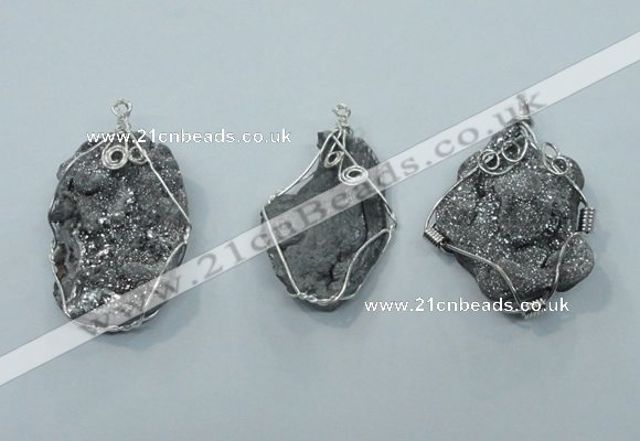 NGP1323 30*40mm - 40*55mm freeform agate pendants with brass setting