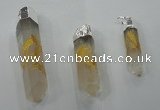 NGP1348 10*40mm - 15*80mm faceted nuggets white crystal pendants