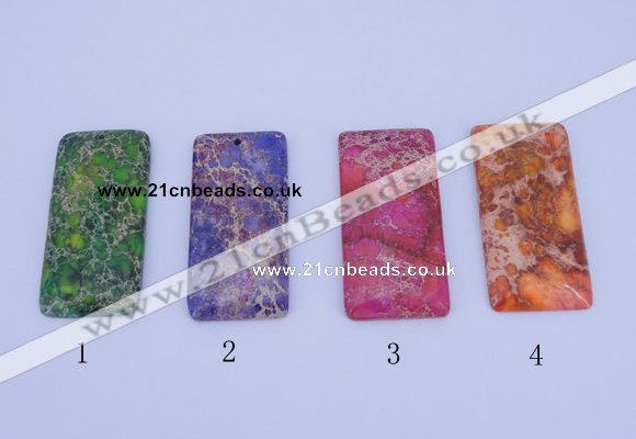 NGP135 5pcs 30*60mm rectangle dyed imperial jasper gemstone pendants