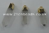 NGP1351 10*45mm - 15*65mm faceted nuggets white crystal pendants