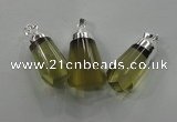 NGP1352 15*30mm - 18*40mm faceted nuggets lemon quartz pendants