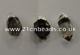 NGP1354 15*35mm - 20*40mm faceted nuggets smoky quartz pendants