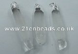 NGP1358 10*45mm - 15*75mm carved white crystal pendants