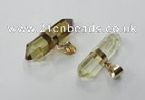 NGP1363 7*35mm - 11*30mm faceted nuggets lemon quartz pendants