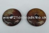 NGP1370 13*48mm - 14*52mm donut flower jade gemstone pendants