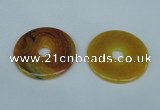 NGP1372 7*50mm - 8*55mm donut agate gemstone pendants