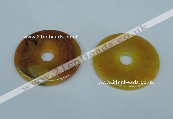 NGP1372 7*50mm - 8*55mm donut agate gemstone pendants