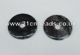 NGP1375 7*50mm - 8*55mm donut moss agate gemstone pendants