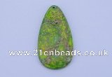 NGP139 2pcs 30*60mm teardrop dyed imperial jasper gemstone pendants