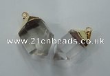 NGP1390 15*20mm - 20*35mm faceted nuggets white crystal pendants