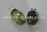 NGP1392 15*20mm - 15*30mm faceted nuggets lemon quartz pendants