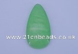 NGP140 2pcs 30*60mm teardrop dyed white jade gemstone pendants