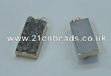 NGP1408 15*30mm - 18*35mm rectangle druzy amethyst pendants wholesale