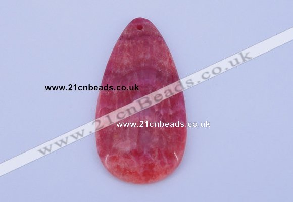 NGP141 2pcs 30*60mm teardrop dyed rhodochrosite gemstone pendants