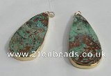 NGP1414 30*50mm - 35*55mm flat teaerdrop ocean agate pendants