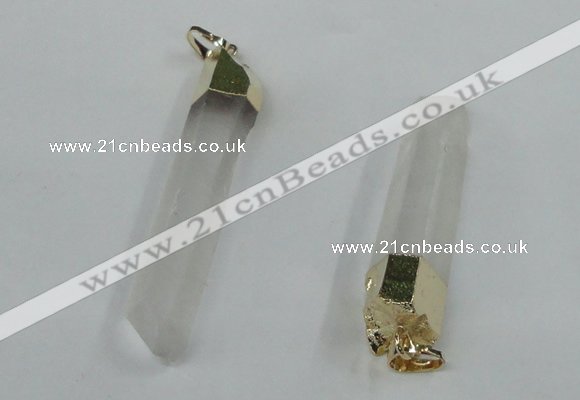 NGP1420 9*50mm - 11*60mm stick white crystal gemstone pendants