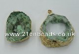 NGP1421 30*40mm - 45*55mm freeform plated druzy agate pendants