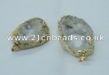 NGP1422 35*45mm - 45*55mm freeform plated druzy agate pendants