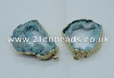 NGP1424 30*45mm - 45*55mm freeform plated druzy agate pendants