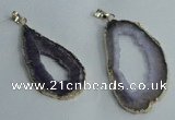 NGP1427 30*45mm - 45*55mm freeform plated druzy agate pendants