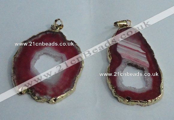 NGP1428 30*45mm - 45*55mm freeform plated druzy agate pendants