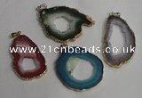 NGP1431 30*45mm - 45*55mm freeform plated druzy agate pendants