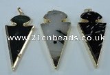 NGP1433 25*60mm - 30*65mm arrowhead agate pendants wholesale