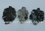 NGP1439 35*50mm - 45*60mm carved leaf moss agate pendants wholesale