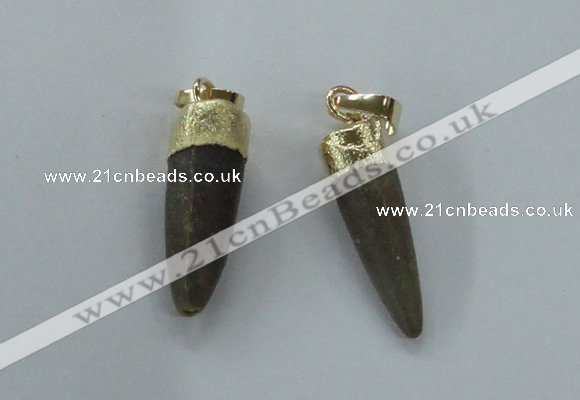 NGP1453 6*20mm - 9*30mm bullet agate gemstone pendants wholesale