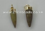 NGP1454 8*25mm - 10*35mm bullet agate gemstone pendants wholesale