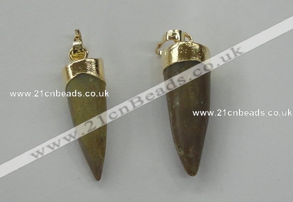 NGP1454 8*25mm - 10*35mm bullet agate gemstone pendants wholesale