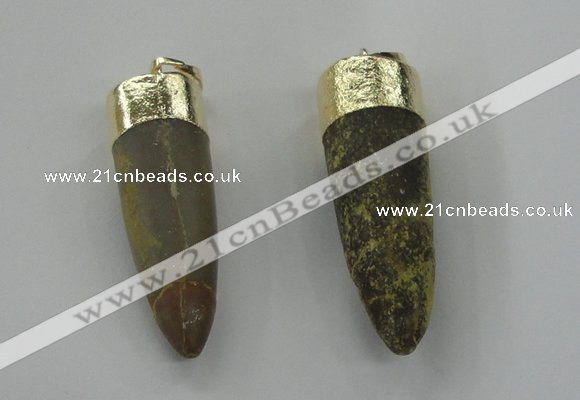 NGP1455 11*35mm - 13*45mm bullet agate gemstone pendants wholesale