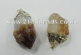 NGP1458 25*40mm - 35*55mm nuggets citrine gemstone pendants