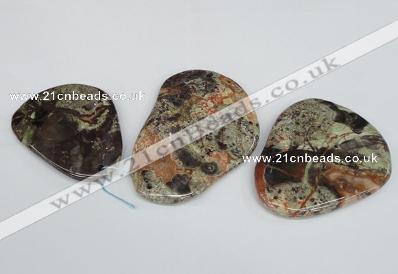 NGP1462 40*50mm - 50*70mm freeform ocean agate pendant wholesale