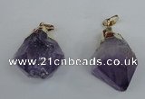 NGP1464 20*35mm - 25*40mm nuggets amethyst gemstone pendants