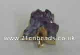 NGP1469 25*35mm - 30*40mm butterfly druzy amethyst gemstone pendants