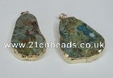 NGP1471 30*40mm - 40*50mm freeform chrysocolla gemstone pendants