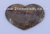 NGP148 2pcs 35*50mm heart fashion picasso jasper gemstone pendants