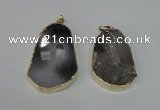 NGP1490 30*45mm - 40*50mm freeform plated druzy agate pendants