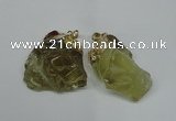 NGP1502 20*30mm - 25*50mm nuggets lemon quartz pendants