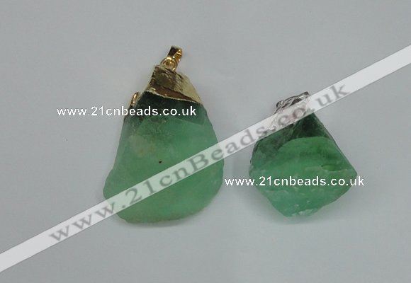 NGP1503 20*30mm - 25*50mm nuggets green fluorite pendants